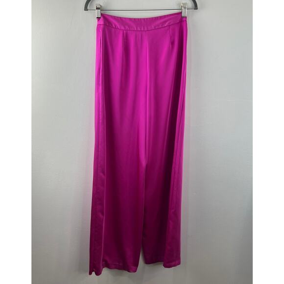 ASOS Pink Dress Pant Pleated High Waisted Wide Leg Casual Formal Business Size 4 - Picture 2 of 8